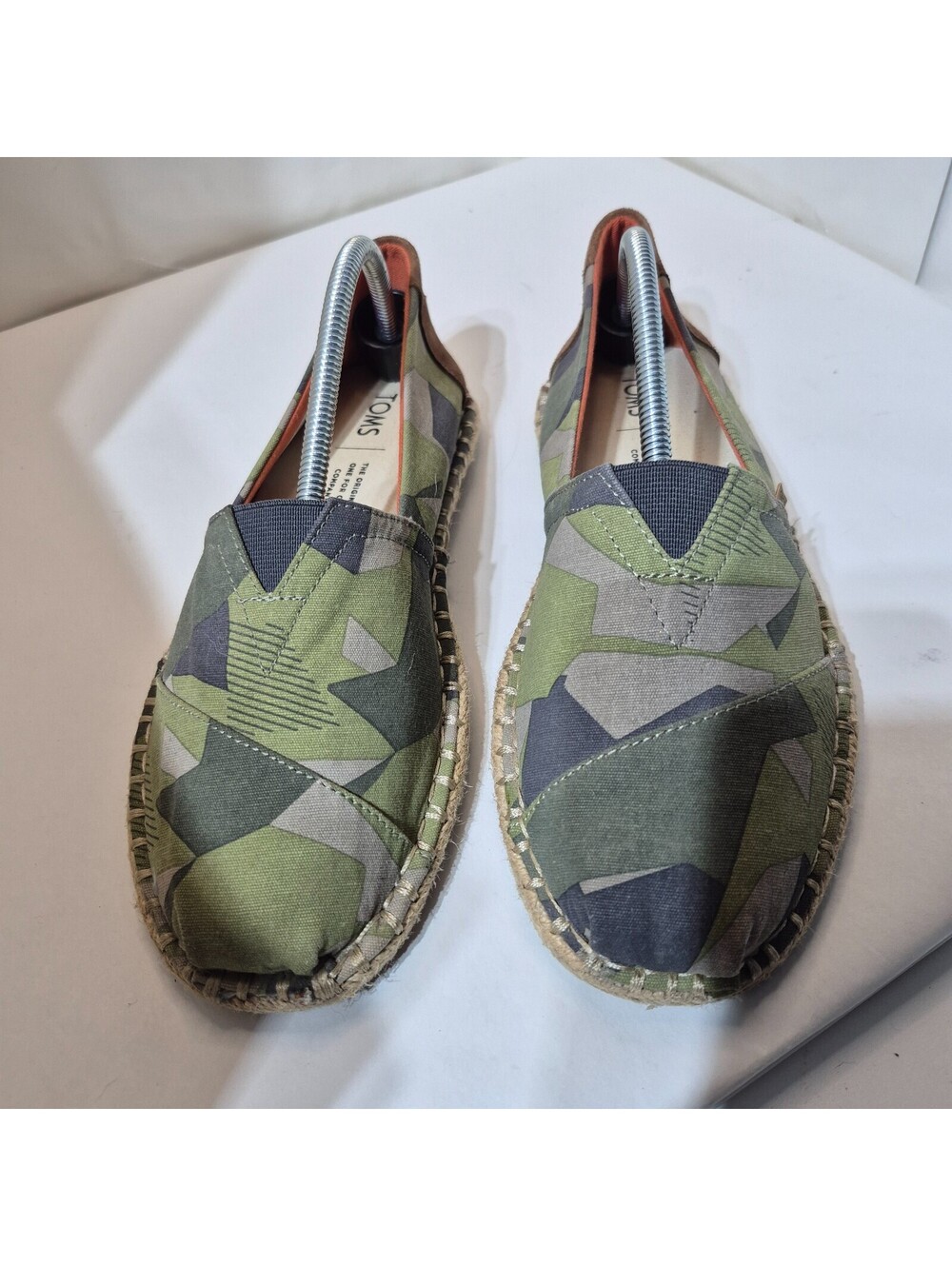 Tom Geo Camo Shoes Slip On Women's Flats Loafers Green Sz 8